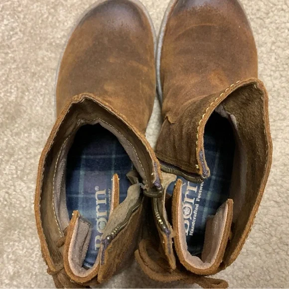 Born Brown Leather Ankle Boots - Picture 7 of 10